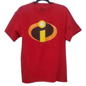 Disney Movie Incredibles 2 Red Graphic Tee Shirt Men's Large Unisex Movie